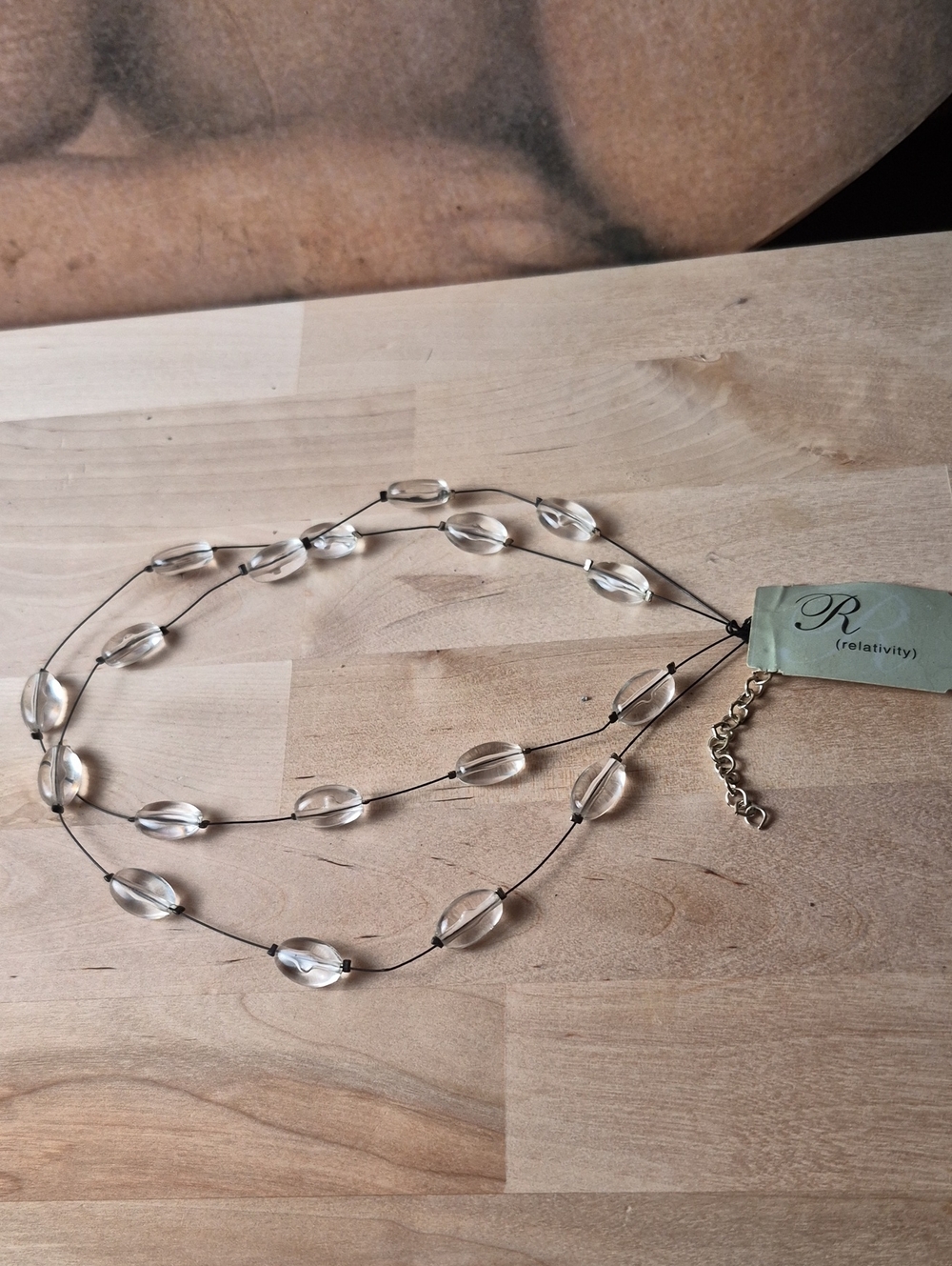 Relativity Clear Oval Bead Double Strand Necklace